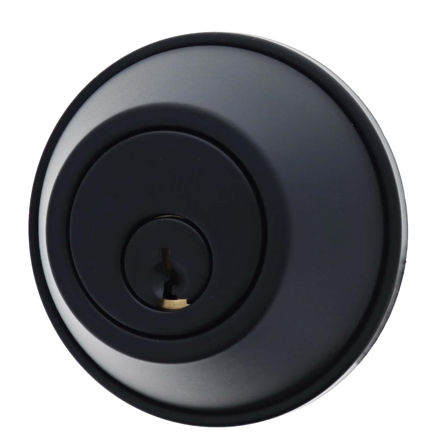 Matte black deadbolt lock hardware