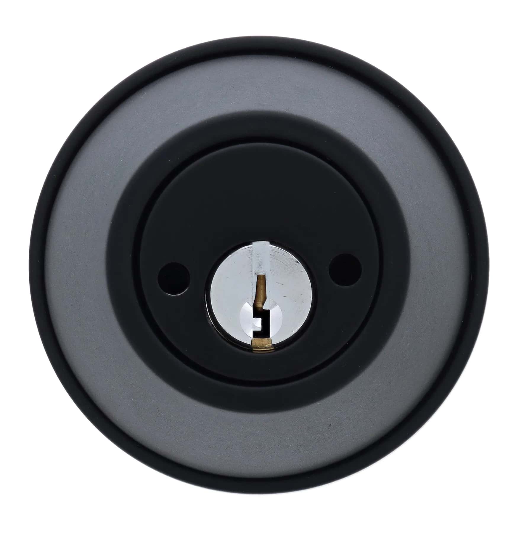 Matte black double cylinder deadbolt hardware