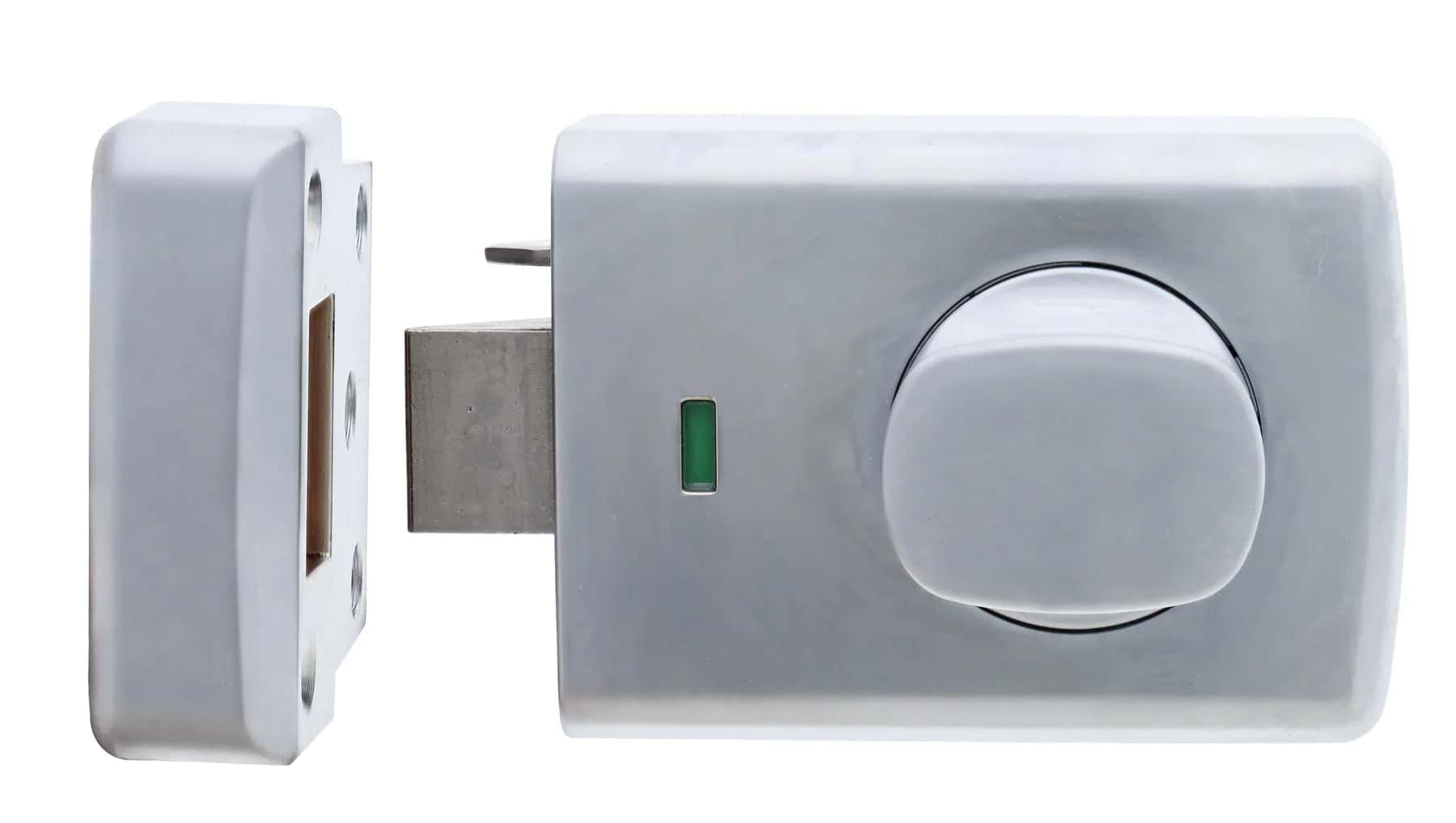 Keyless satin steel deadlatch hardware
