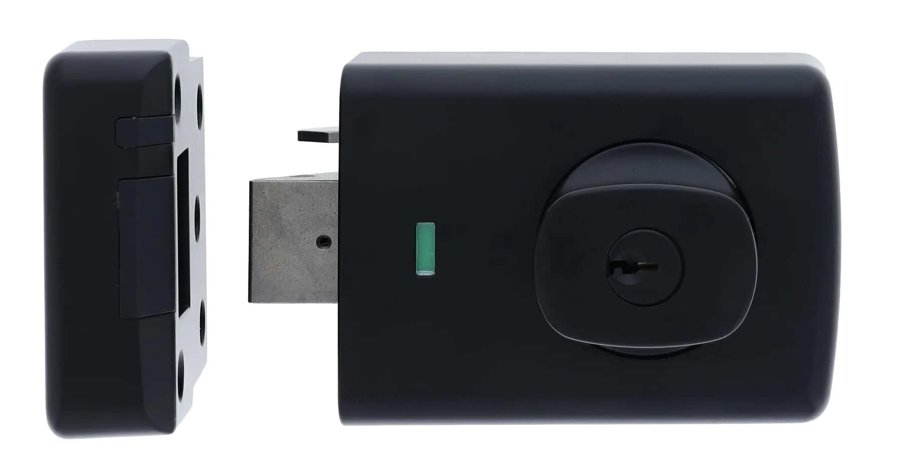 Matte black deadlatch hardware