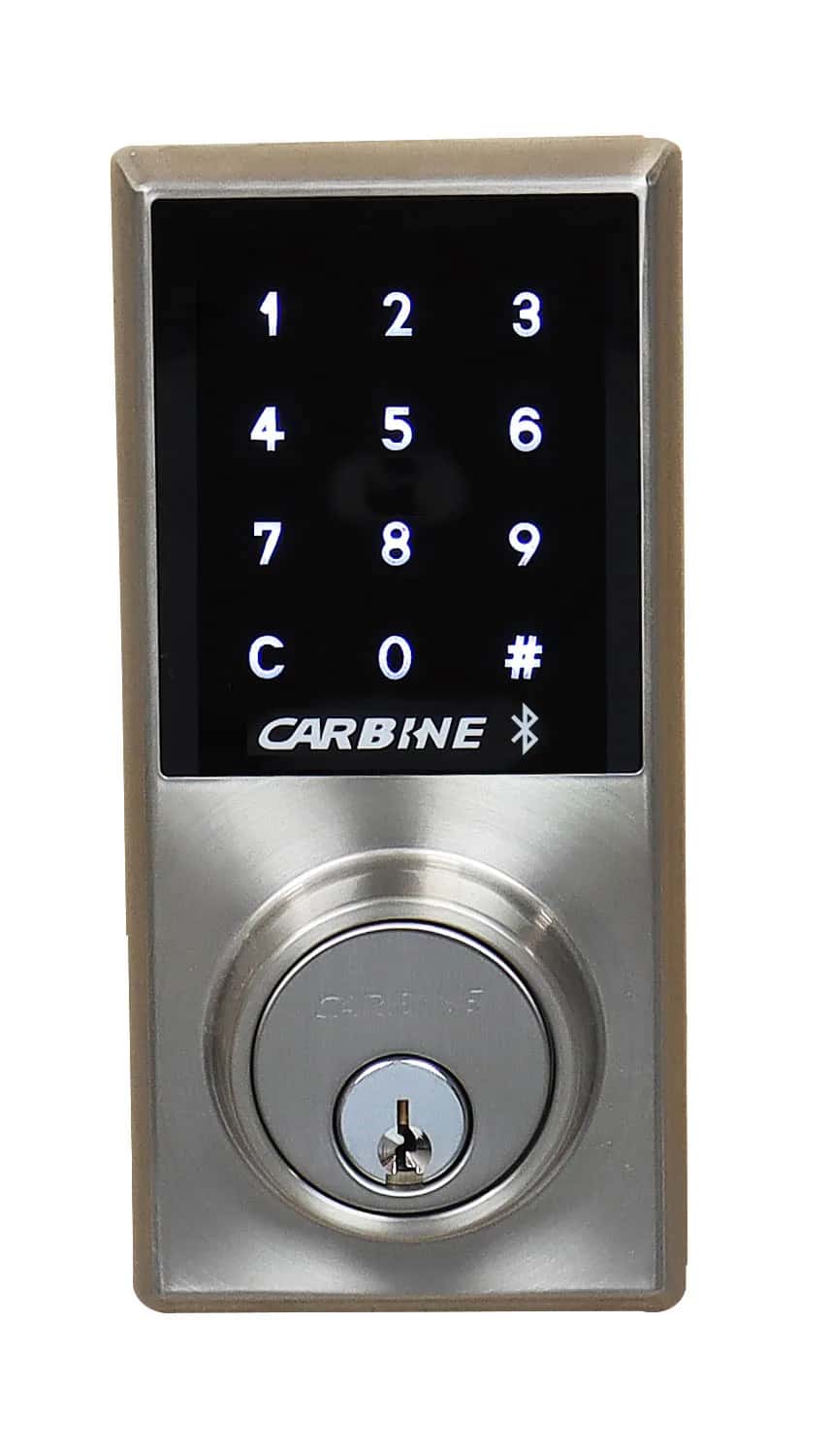 Silver keypad electronic bolt lock hardware