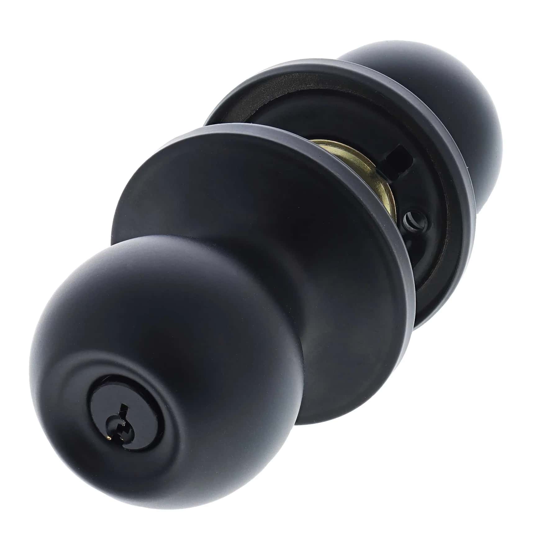 Matte black entrance doorknob hardware