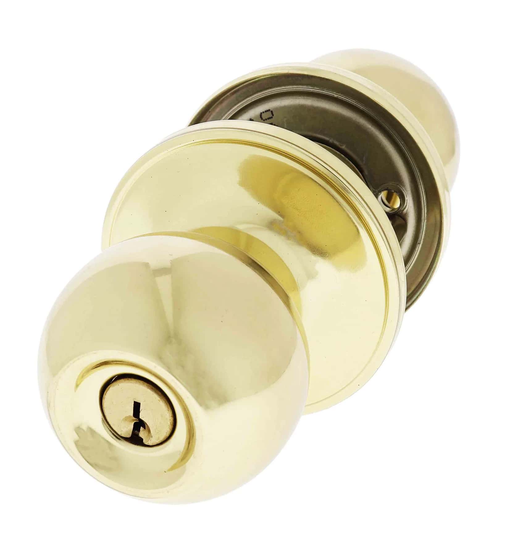 Polished brass entrance doorknob hardware