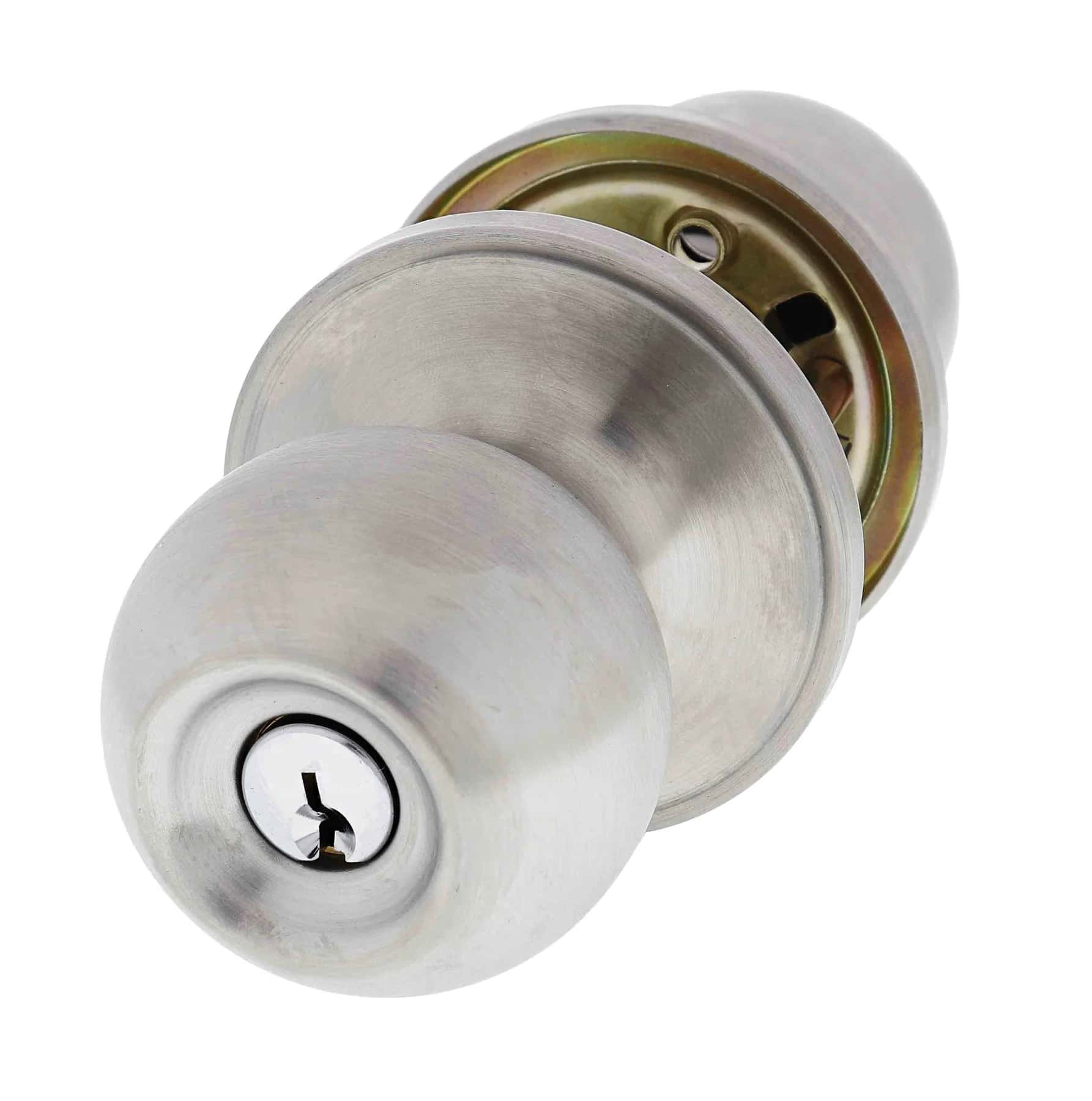 Satin stainless steel entrance doorknob hardware