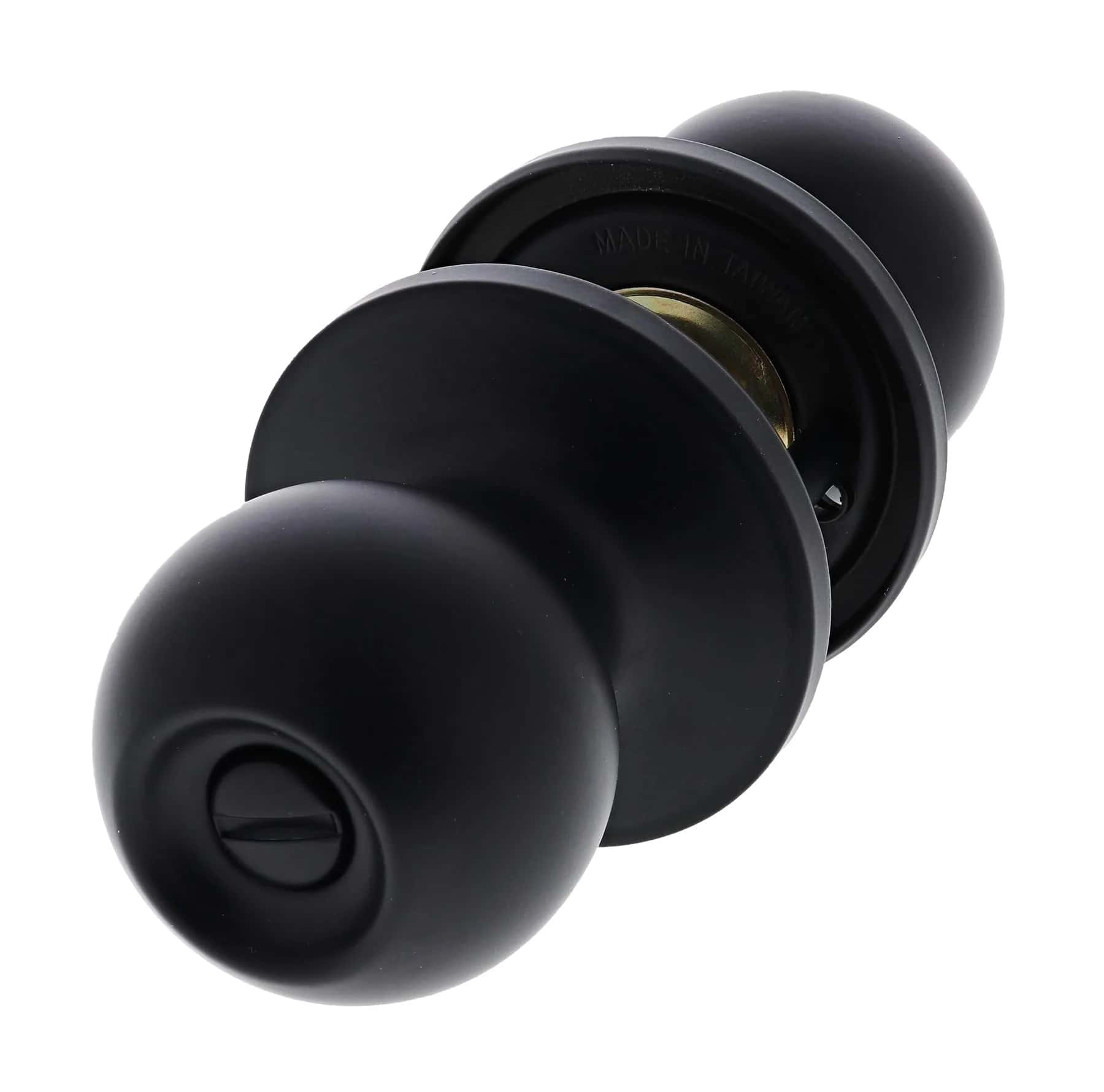 Matte black privacy doorknob hardware