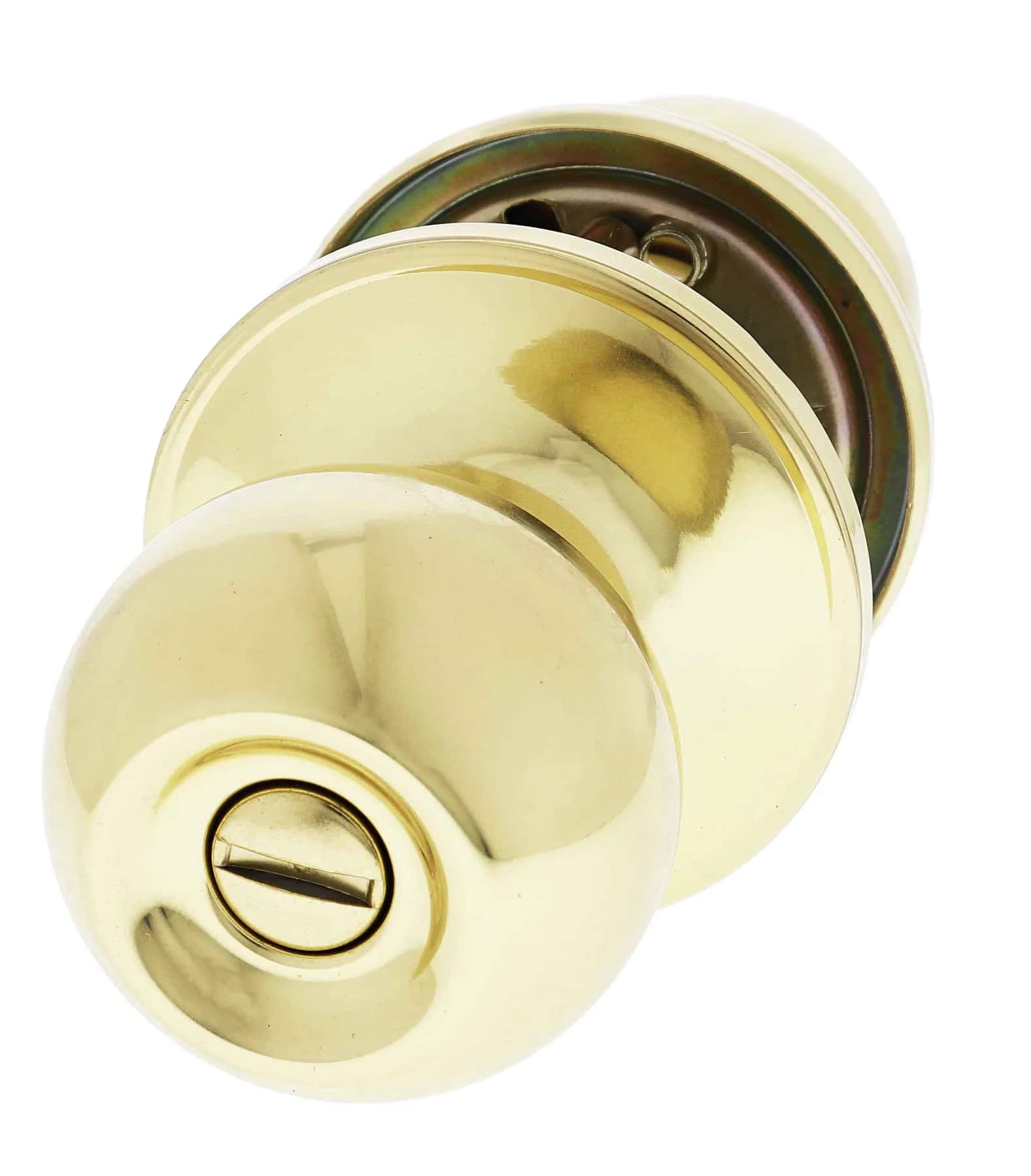 Polished brass privacy doorknob hardware