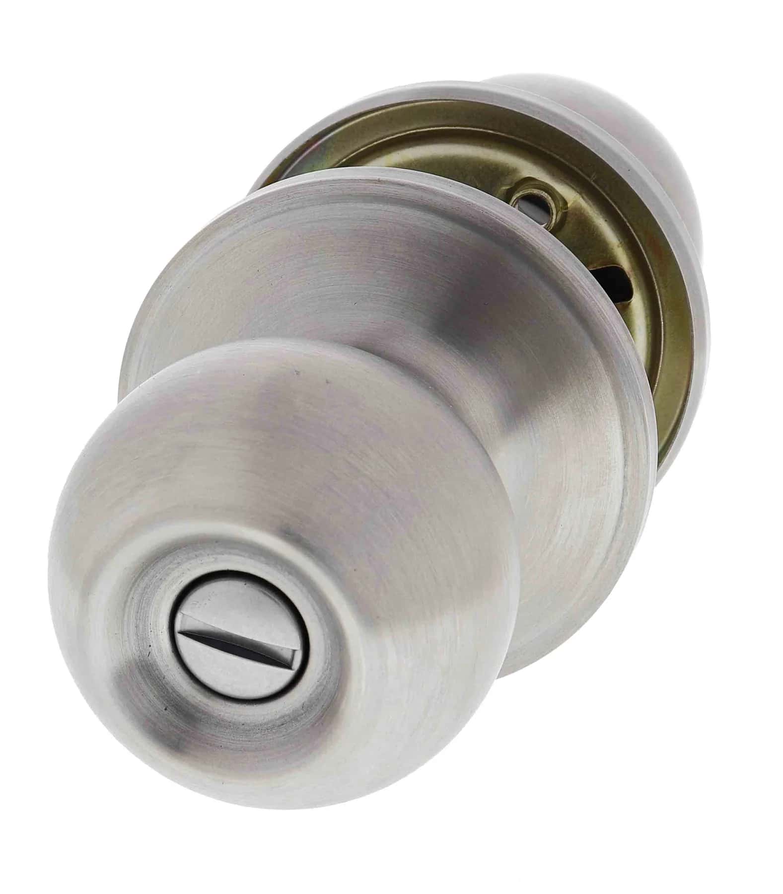 Satin stainless steel privacy doorknob hardware