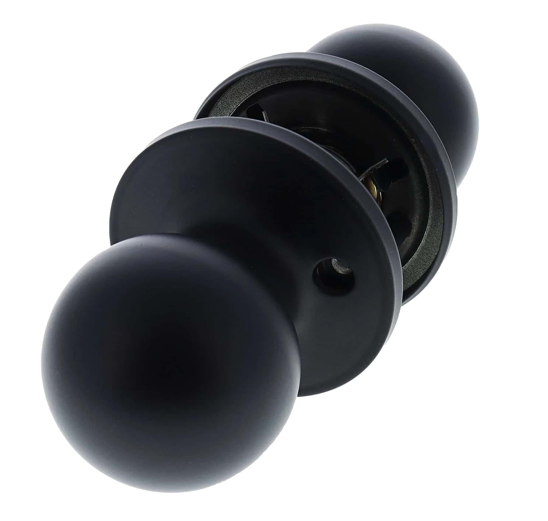 Matte black passage doorknob hardware