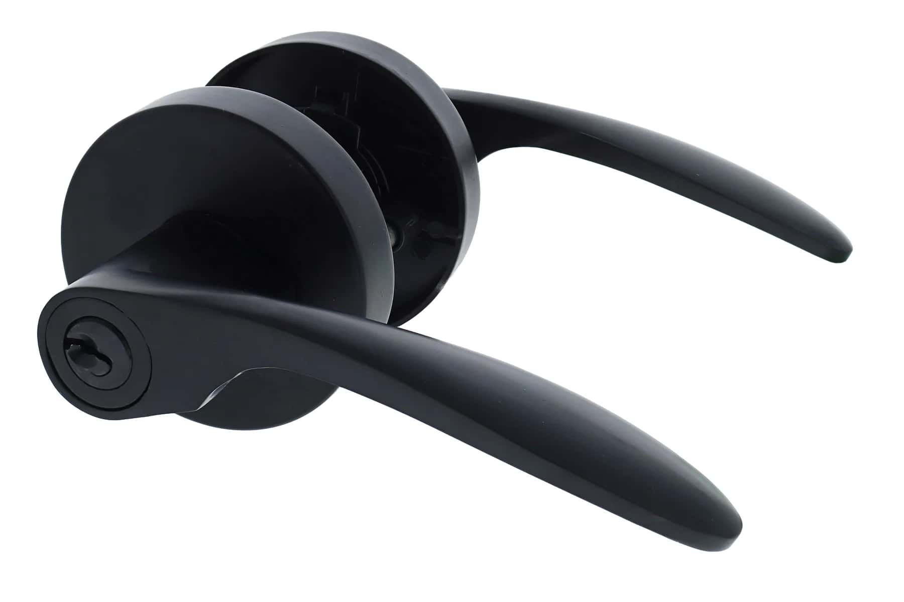 Matte black Nidus entrance lever hardware