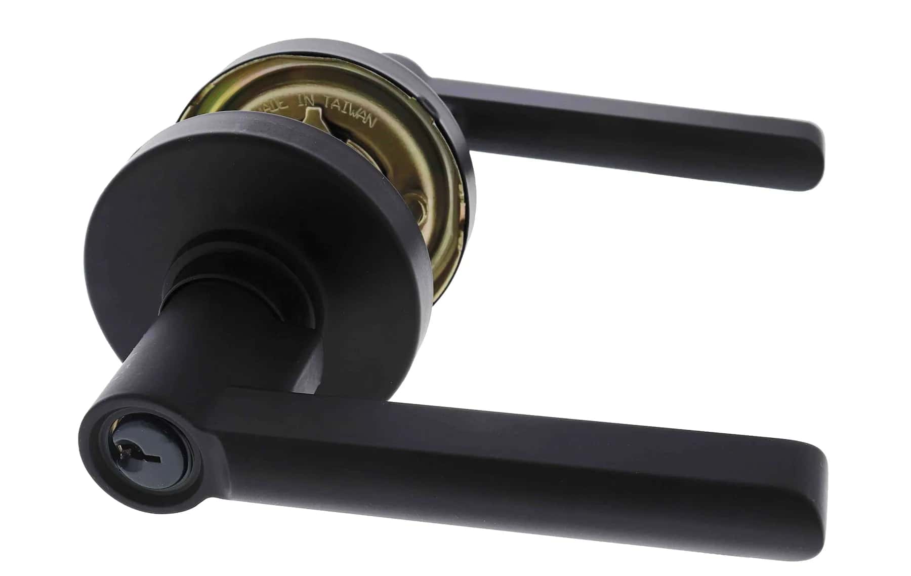 Matte black SL6200 entrance lever hardware