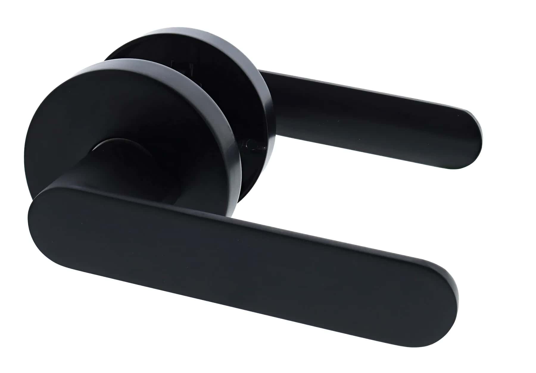 Matte black spring passage lever hardware