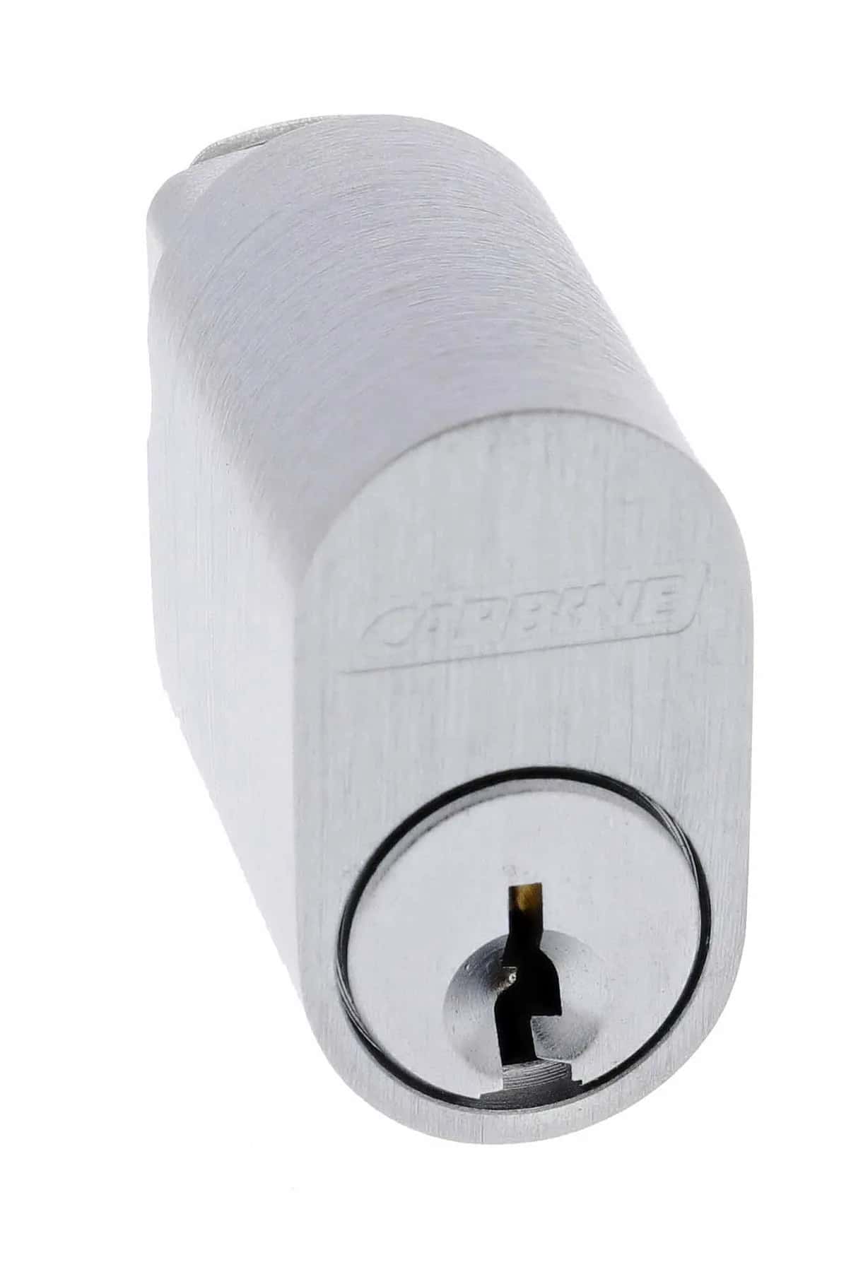 Silver oval cylinder lock hardware
