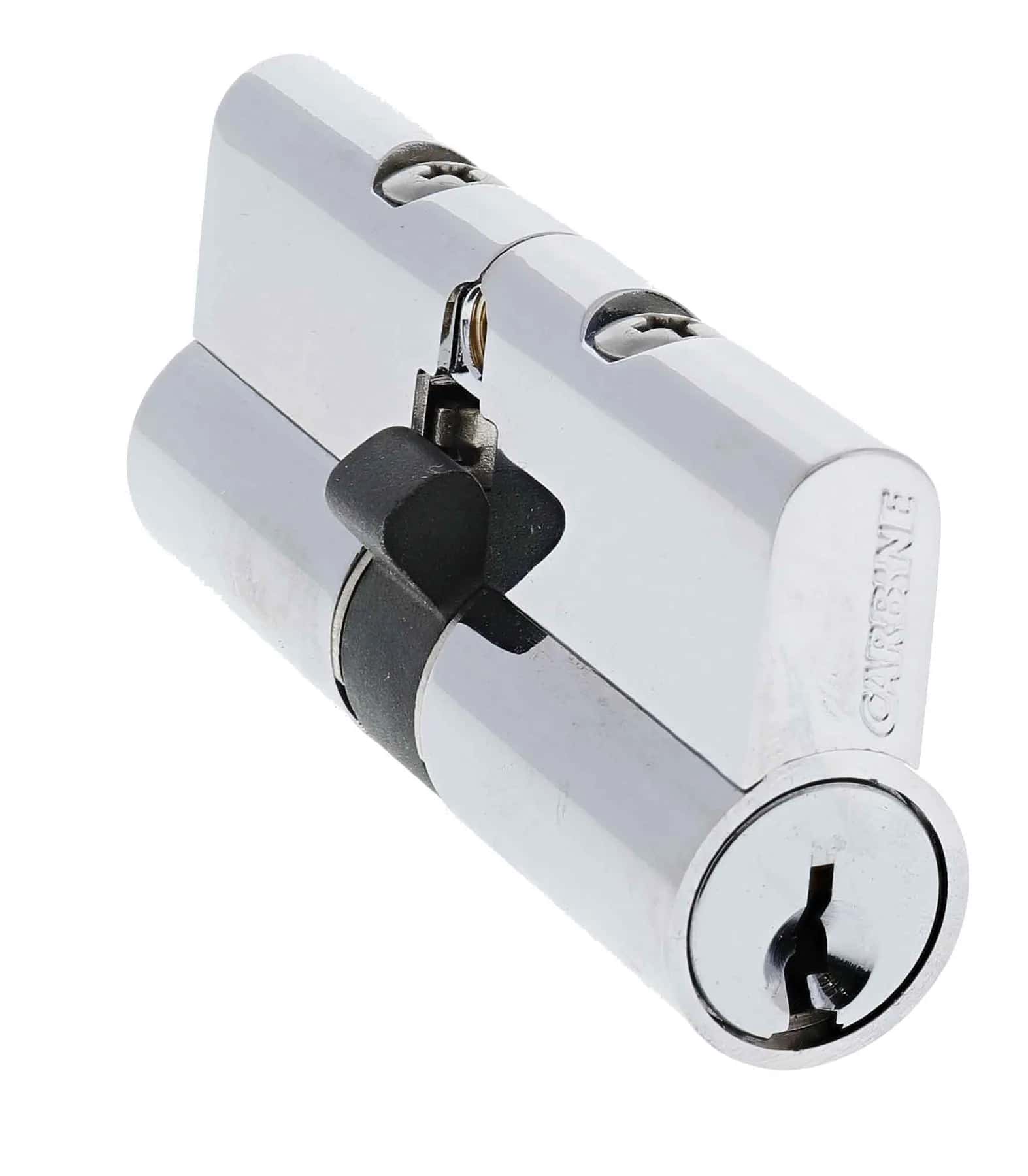 Silver screen door cylinder hardware