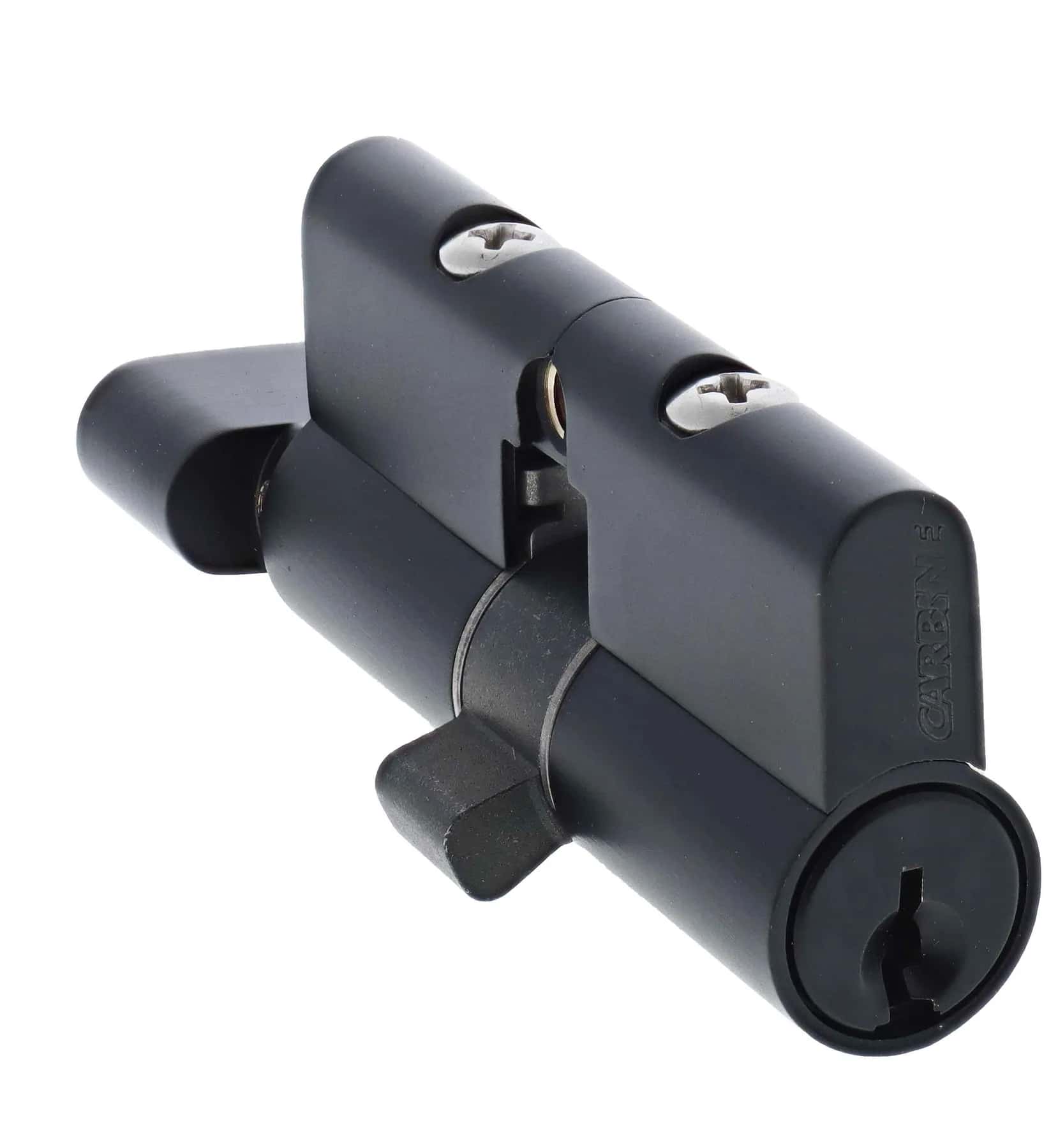 Black screen door cylinder snib hardware