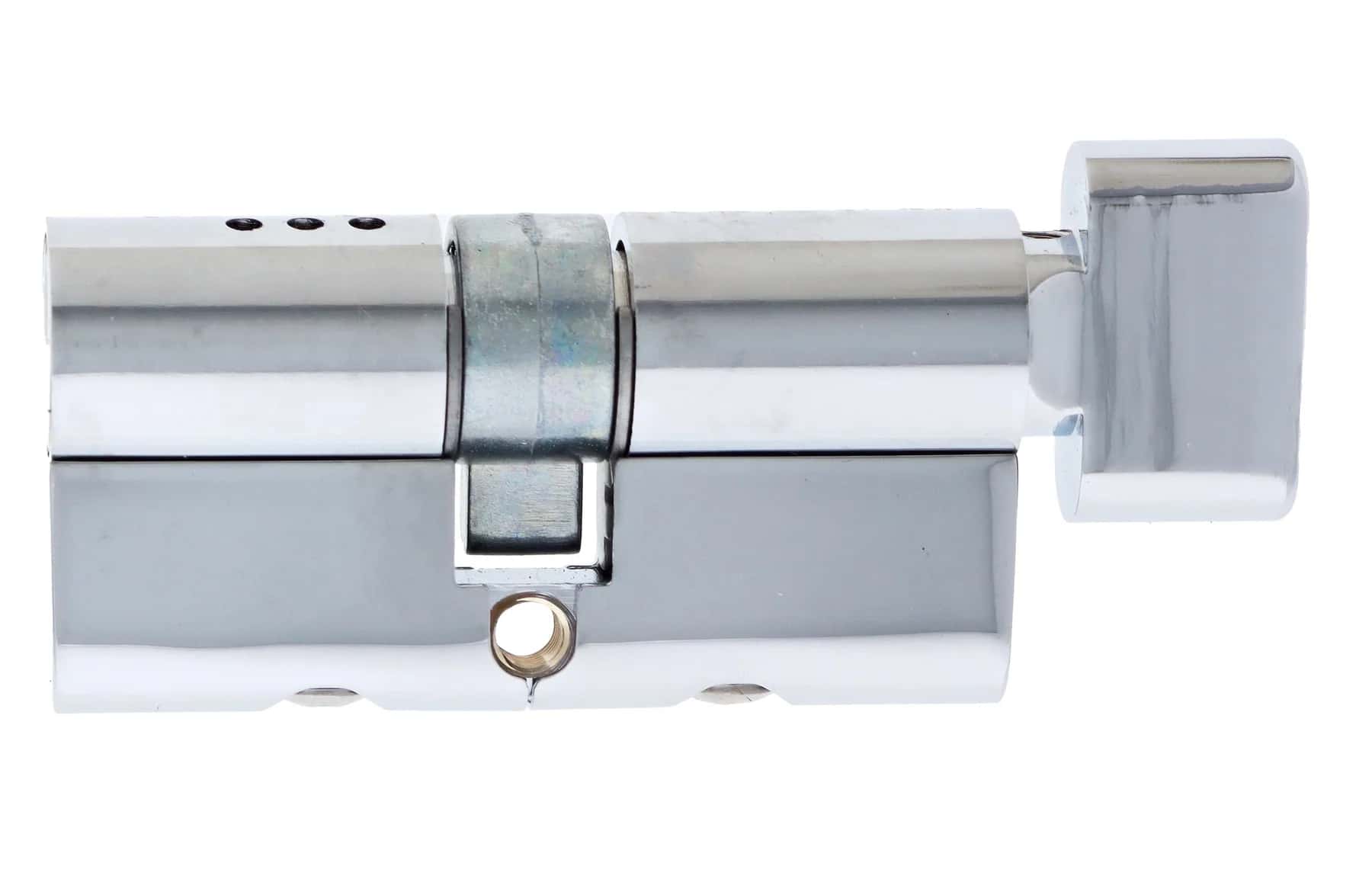 Silver screen door cylinder snib hardware