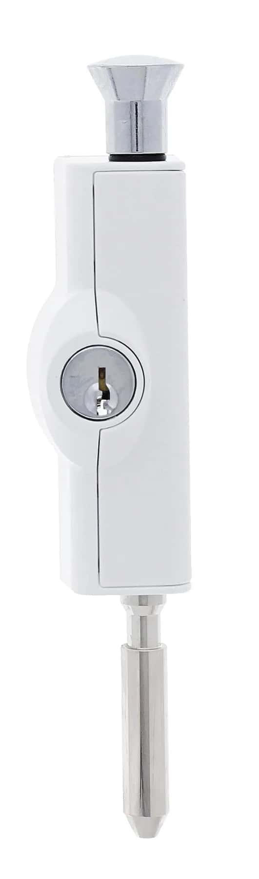 White patio bolt lock hardware