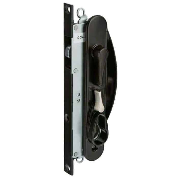 Black sliding screen door lock hardware