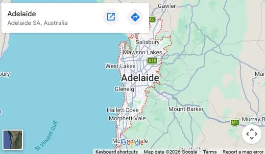 Adelaide service area map preview