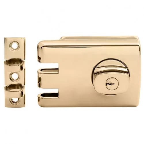 Polished brass deadlock hardware
