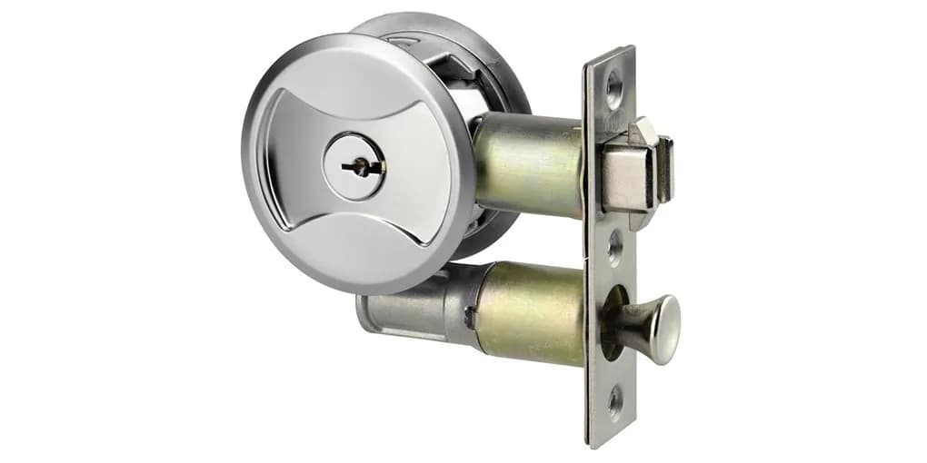 Wooden sliding door lock hardware
