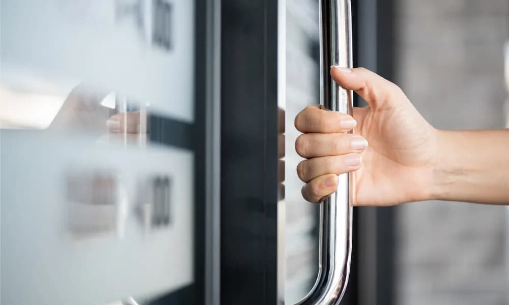 Commercial entry door hardware for business locksmith support