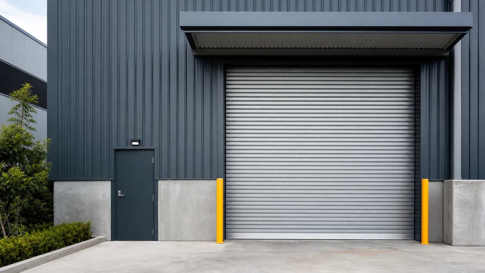 Warehouse roller door and industrial site access