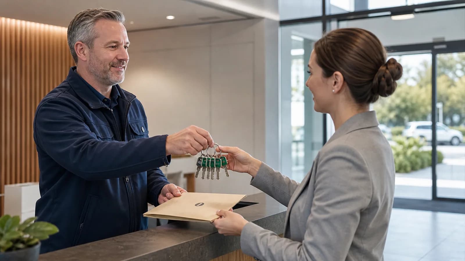 New commercial keys handed to an authorised site contact